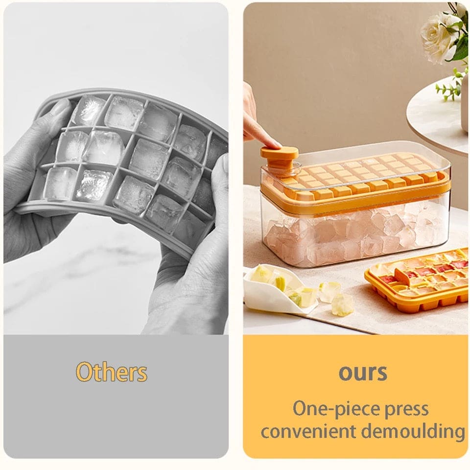 Button Press Ice Cube Tray, 31 Grids One Button Press Ice Cube Tray With Storage Box, Ice Cube Molds Ice Box, New Ice Cube Tray With Lid and Bin, Stackable Easy Release Ice Trays for Beverages Button Press Ice Cube Tray, 31 Grids One Button Press Ice Cube Tray With Storage Box, Ice Cube Molds Ice Box, New Ice Cube Tray With Lid and Bin, Stackable Easy Release Ice Trays for Beverages